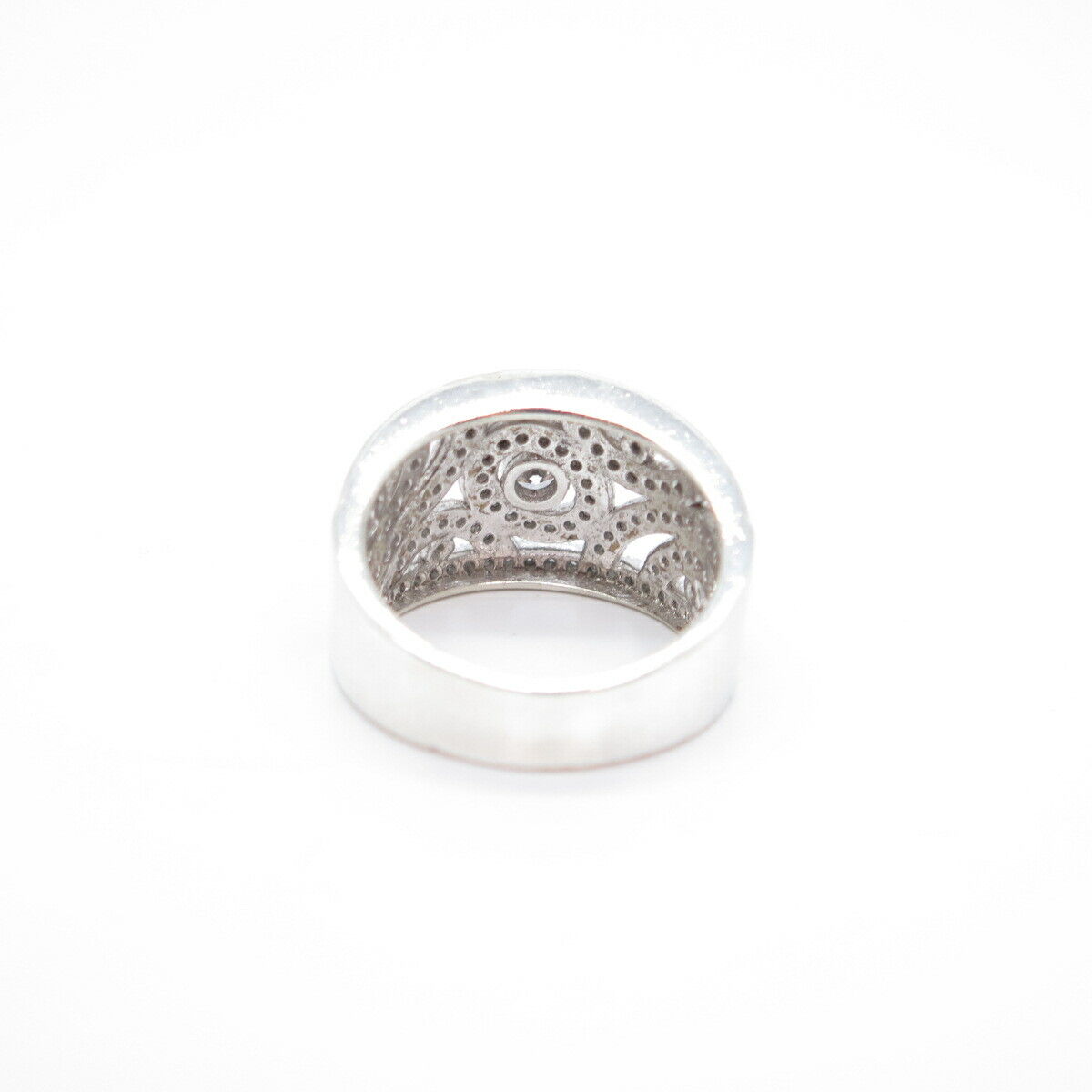 925 Sterling Silver Pave C Z Ring Size 7.25