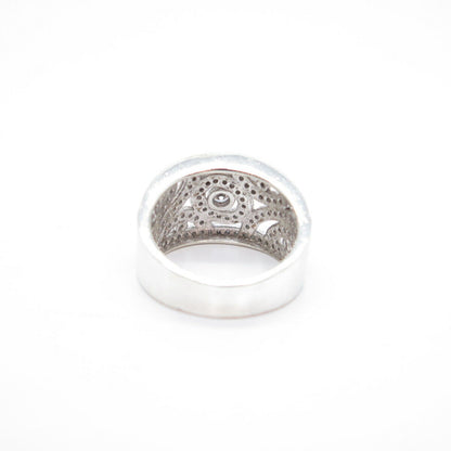 925 Sterling Silver Pave C Z Ring Size 7.25