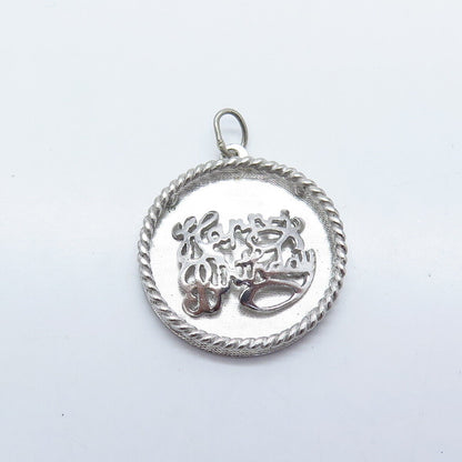 925 Sterling Silver Vintage "Happy Birthday" Pendant