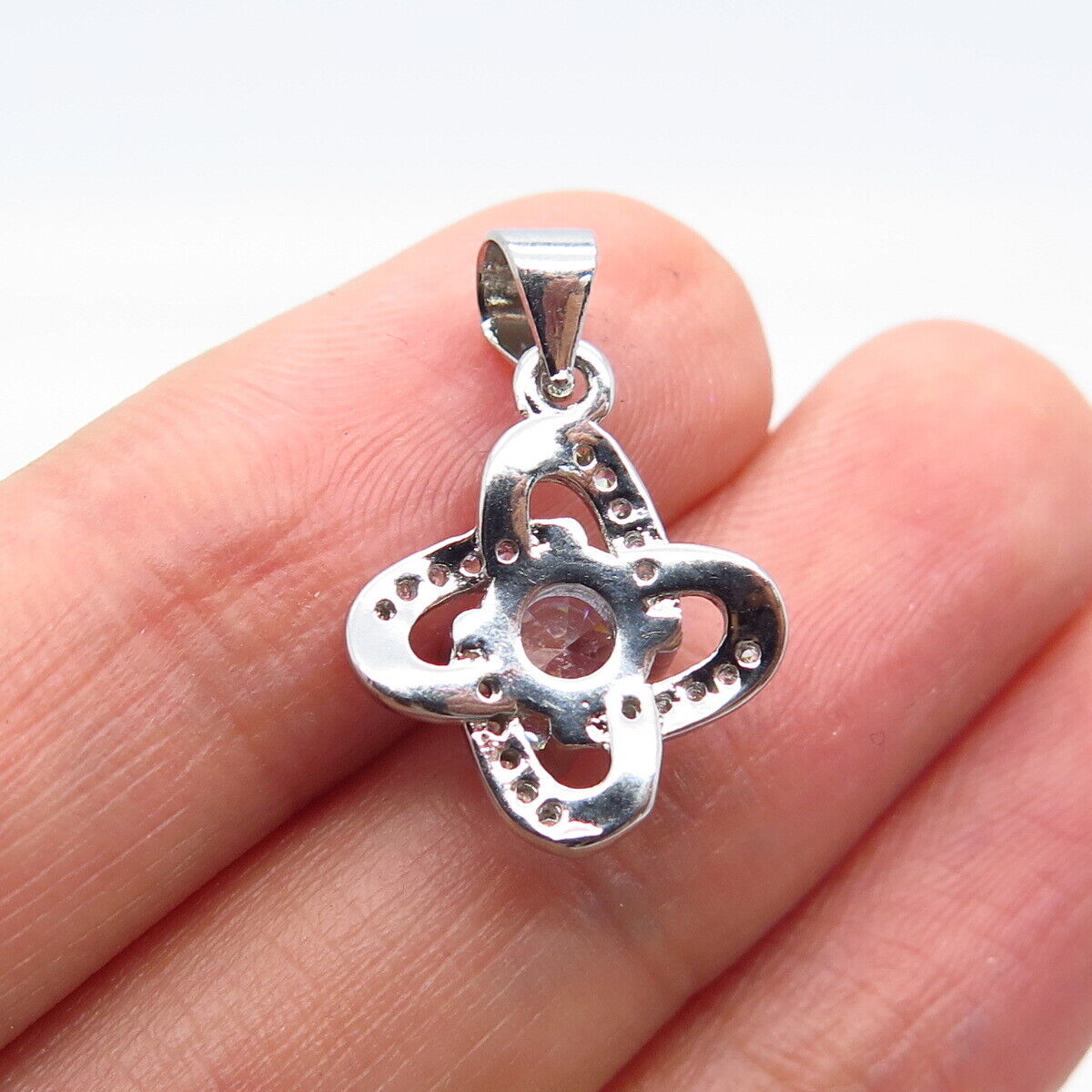 925 Sterling Silver Round-Cut C Z Pendant