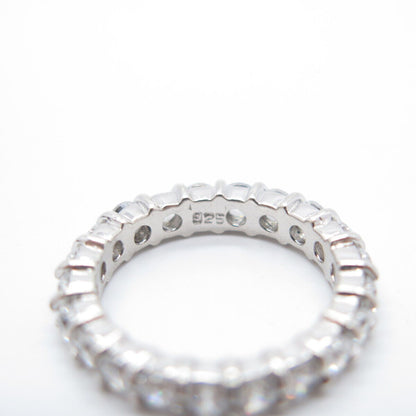 925 Sterling Silver C Z Eternity Ring Size 6.25