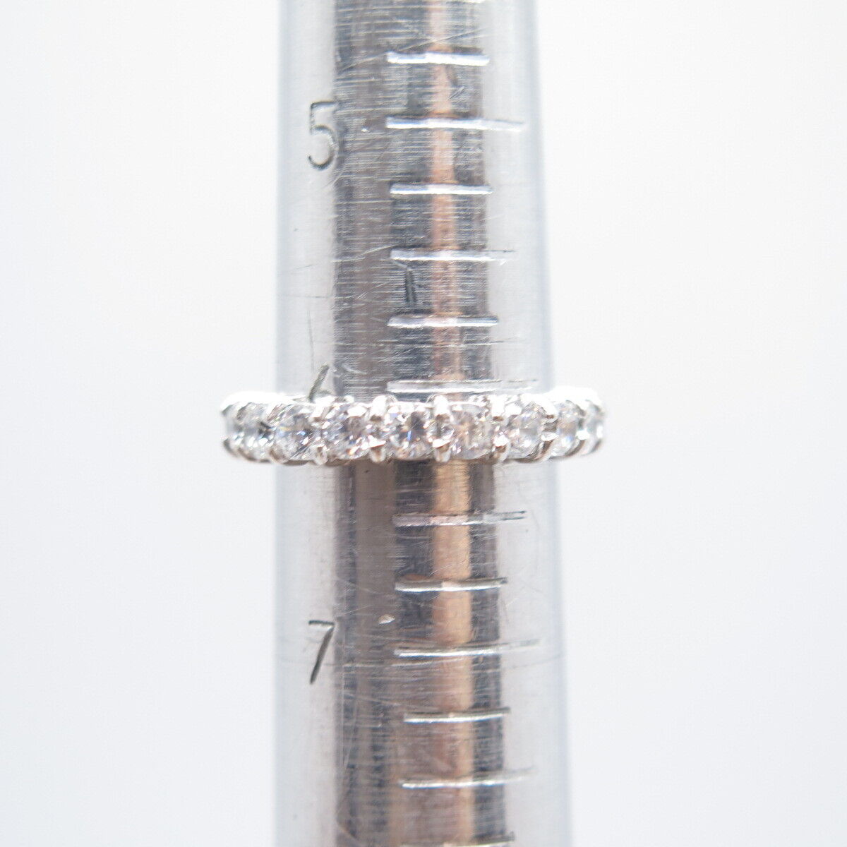 925 Sterling Silver C Z Eternity Ring Size 6.25