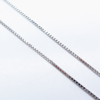 925 Sterling Silver C Z Box Chain Necklace 18"