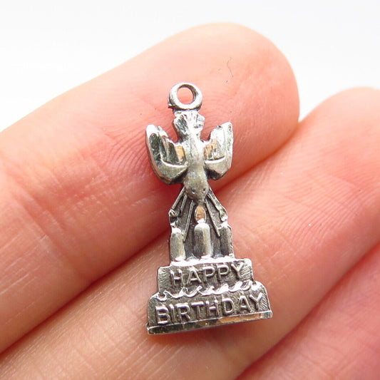 925 Sterling Silver Vintage Creed "Happy Birthday" Holy Ghost Pendant