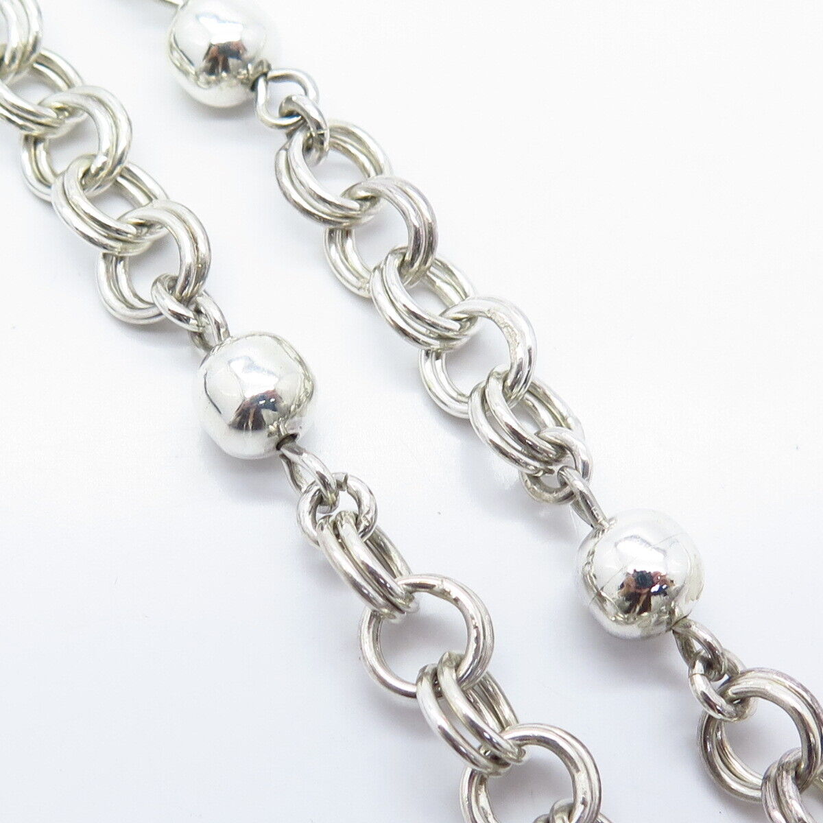 925 Sterling Silver Vintage Mexico Double Rolo Chain Necklace 26"