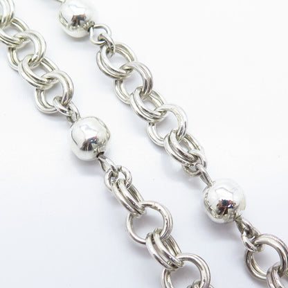 925 Sterling Silver Vintage Mexico Double Rolo Chain Necklace 26"