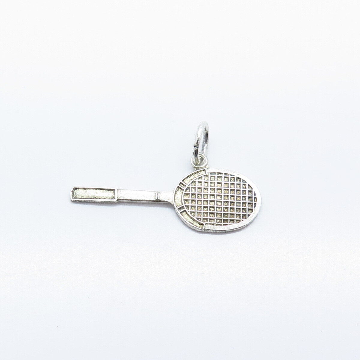 925 Sterling Silver / 10K Gold Filled Vintage Tennis Racquet Charm Pendant