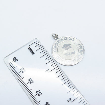 925 Sterling Silver Vintage Graduation Day Charm Pendant