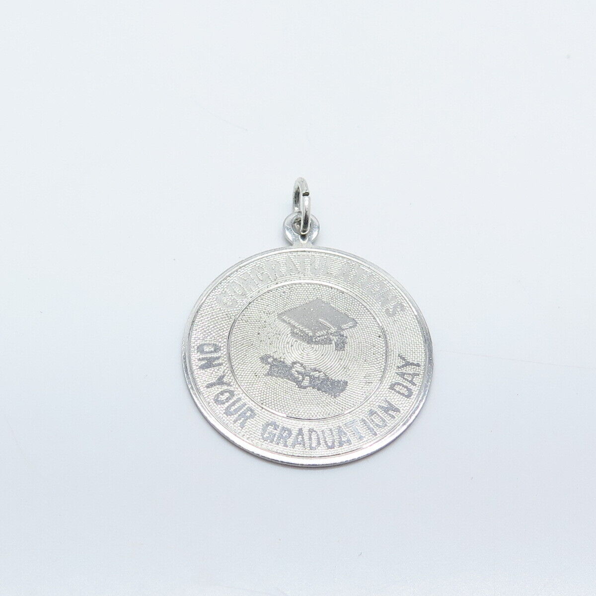 925 Sterling Silver Vintage Graduation Day Charm Pendant