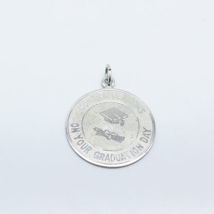 925 Sterling Silver Vintage Graduation Day Charm Pendant