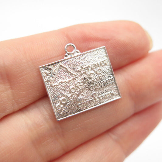 925 Sterling Silver Vintage "Colorado" State Map Charm Pendant