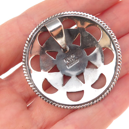Mark Wasserman Samara Sterling Silver Vintage Mexico Sun Oxidized Slide Pendant