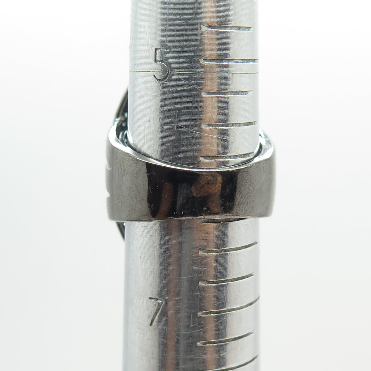 DSMK 925 Sterling White Blue & London Topaz Oxidized Statement Ring Size 6.25