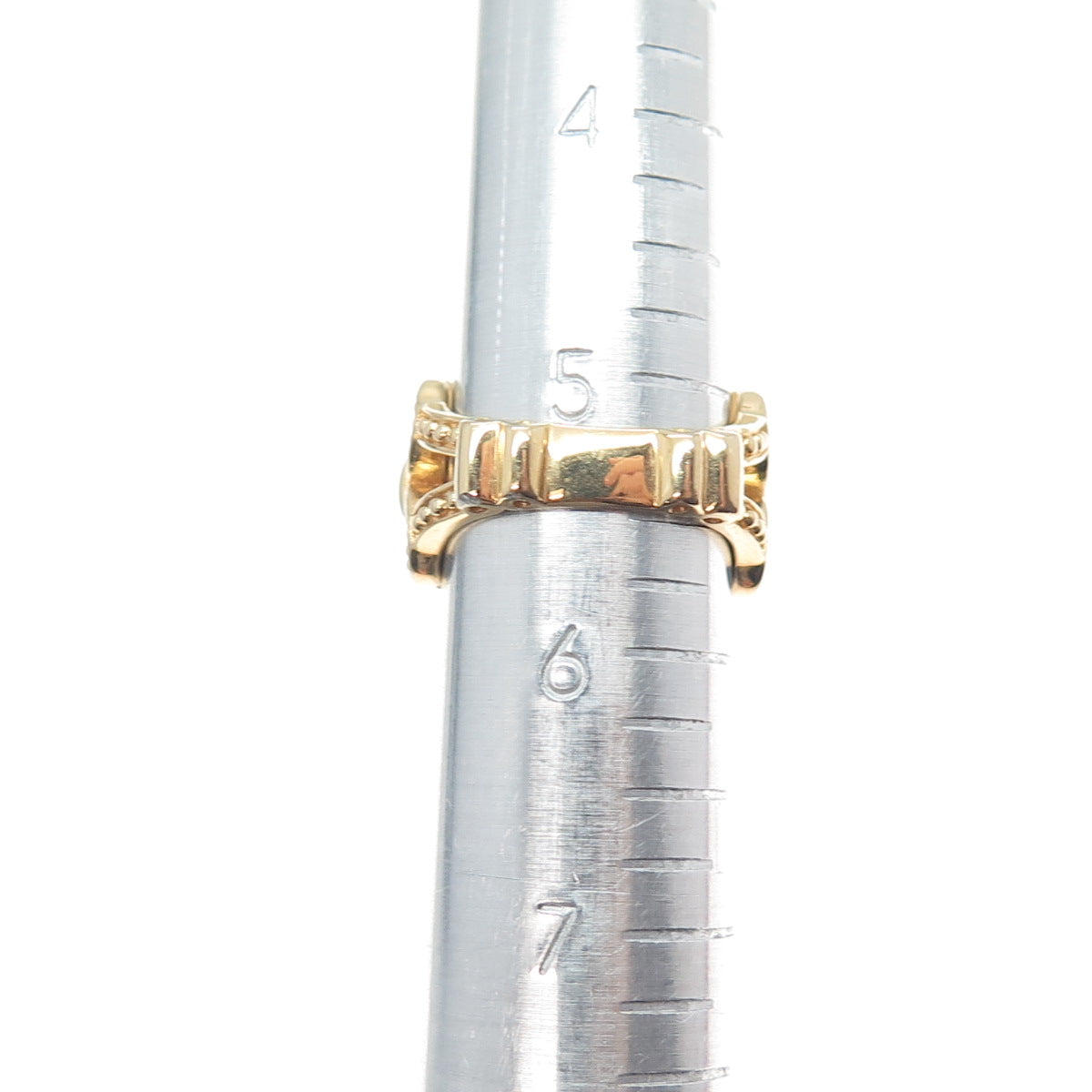 DALLAS PRINCE 925 Sterling Silver Gold Plated Real Cabochon Opal Ring Size 5.5