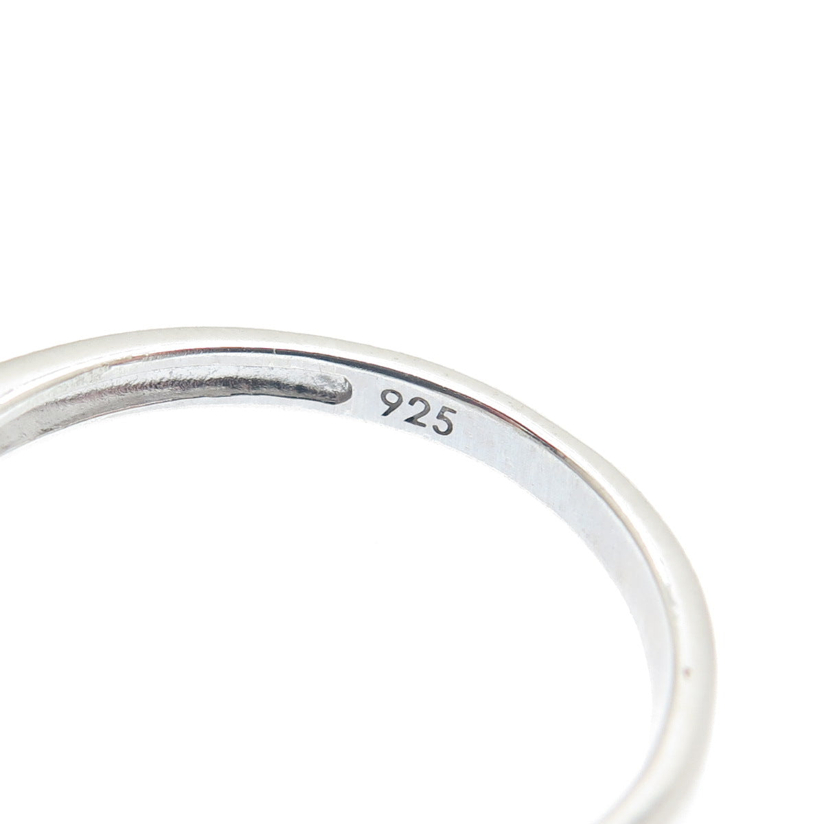 JASANI 925 Sterling Silver Real Round-Cut Diamond Couple Heart Ring Size 7.25