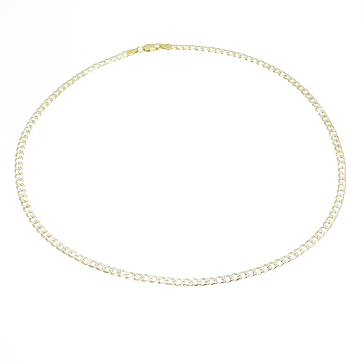 P. LUX 925 Sterling Silver 2-Tone Italy Curb Chain Necklace 20"