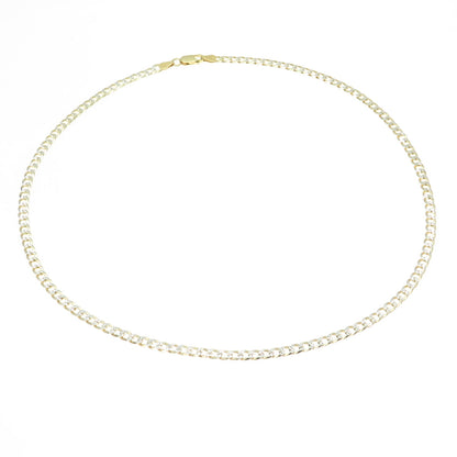 P. LUX 925 Sterling Silver 2-Tone Italy Curb Chain Necklace 20"