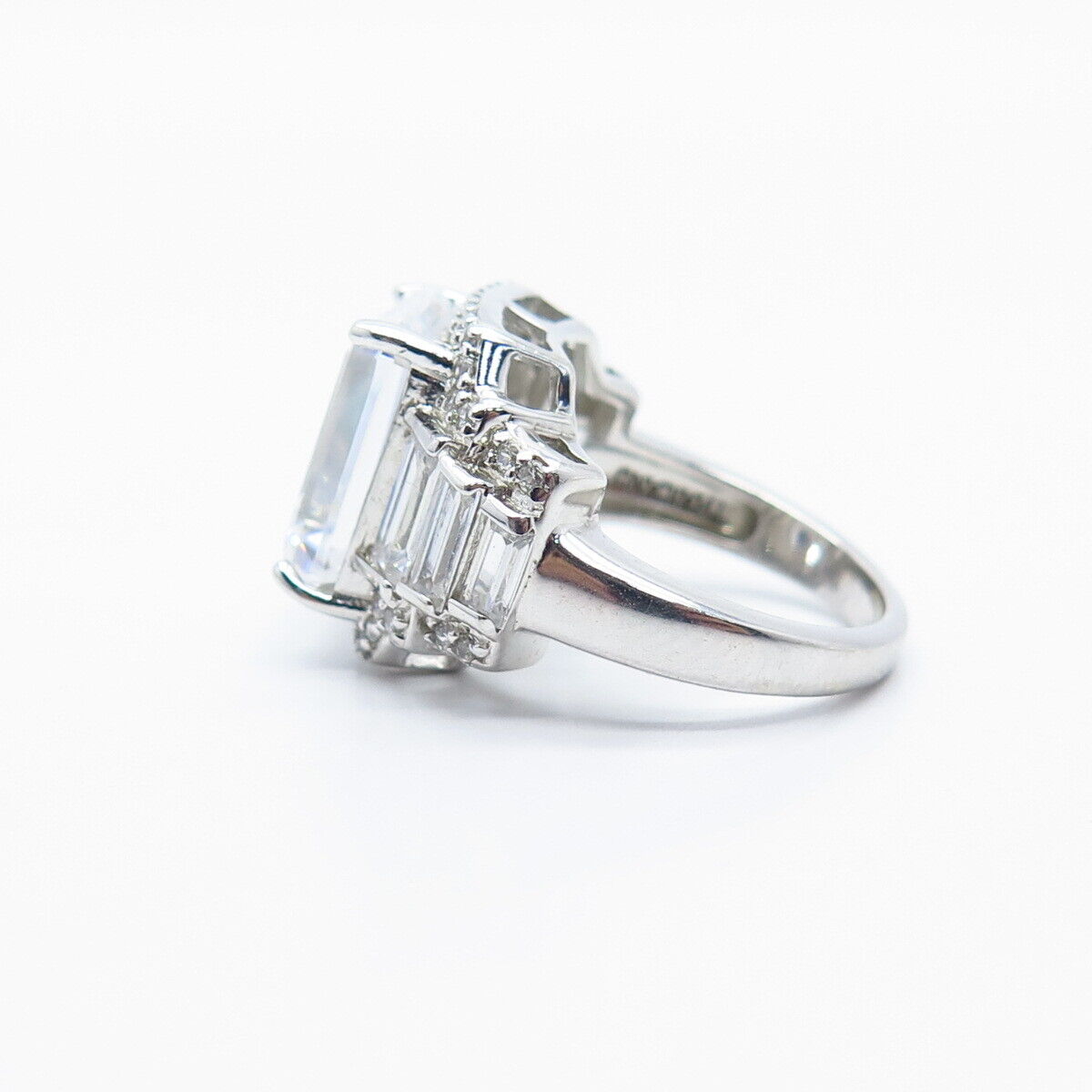 925 Sterling Silver Multi-C Z Ring Size 5