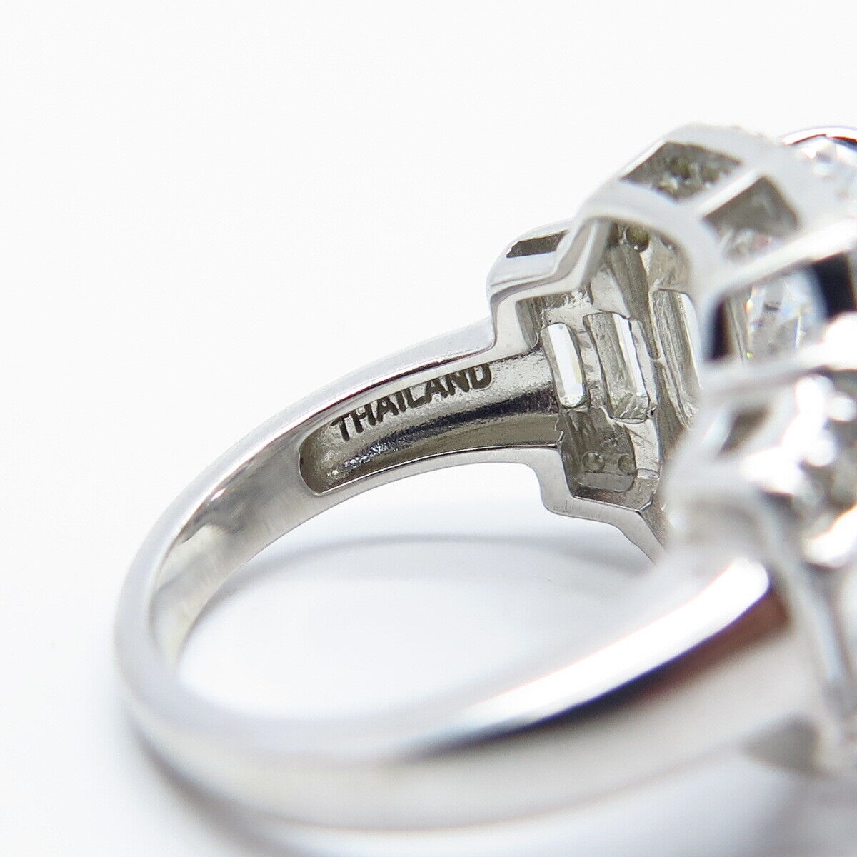 925 Sterling Silver Multi-C Z Ring Size 5