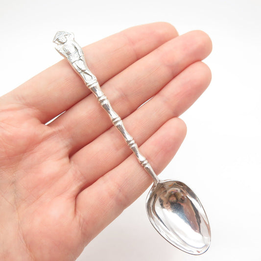 900 Silver Antique Vietnam Man & Bamboo Teaspoon