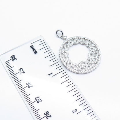 925 Sterling Silver C Z Open Circle Pendant