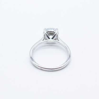 925 Sterling Silver Round-Cut C Z Ring 7.75