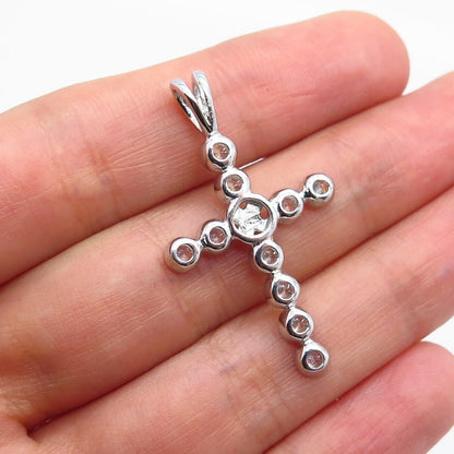 925 Sterling Silver C Z Religious Cross Pendant