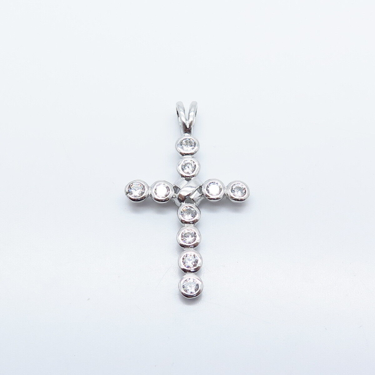 925 Sterling Silver C Z Religious Cross Pendant