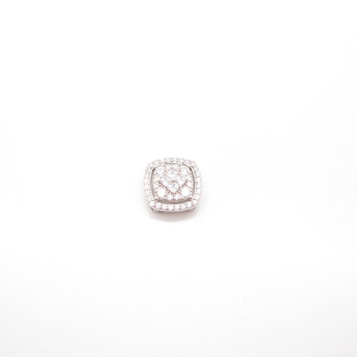 925 Sterling Silver Pave C Z Slide Pendant