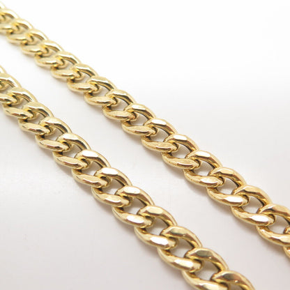 925 Sterling Silver Gold Plated Cable Chain Necklace 18"