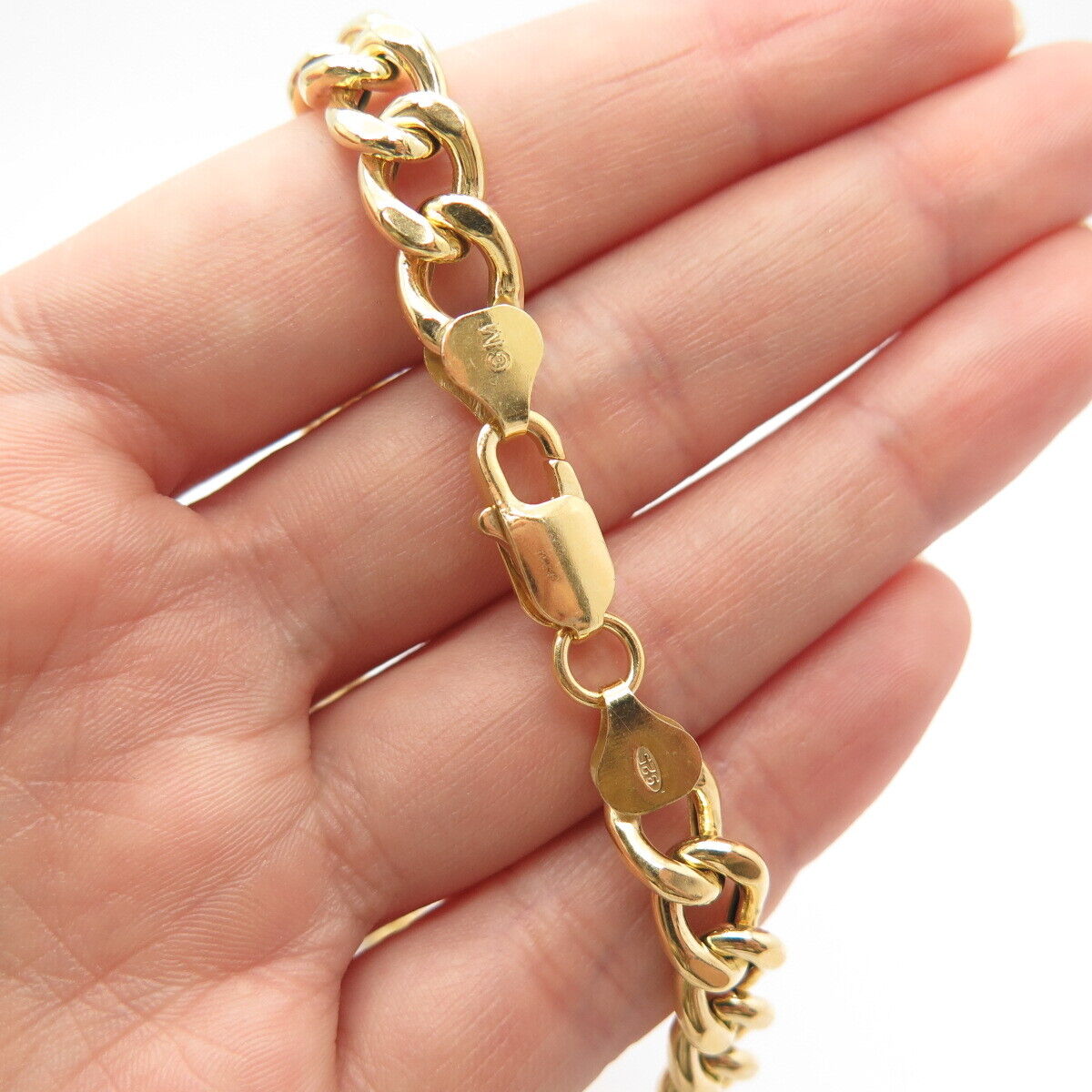 925 Sterling Silver Gold Plated Cable Chain Necklace 18"