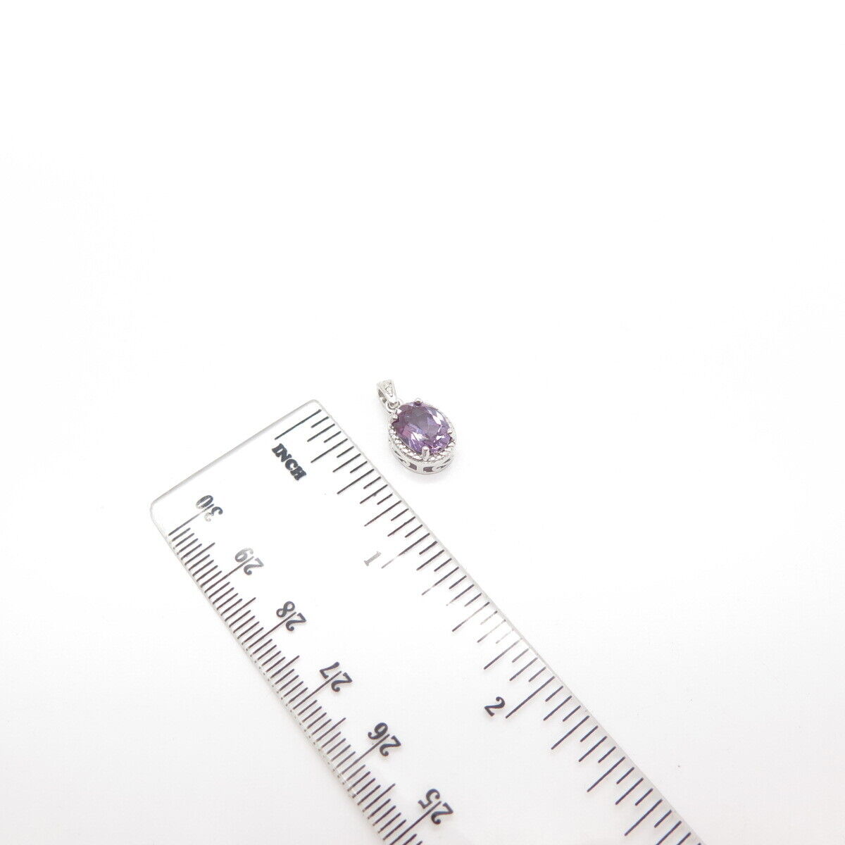 925 Sterling Silver Real Amethyst Gemstone Small Pendant