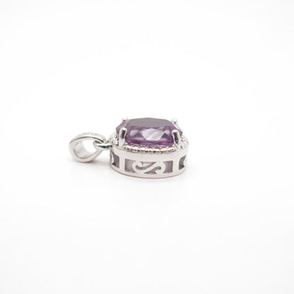 925 Sterling Silver Real Amethyst Gemstone Small Pendant