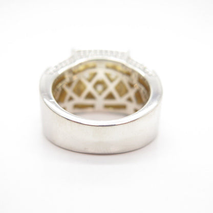 925 Sterling Silver C Z Square Signet Ring Size 9.5