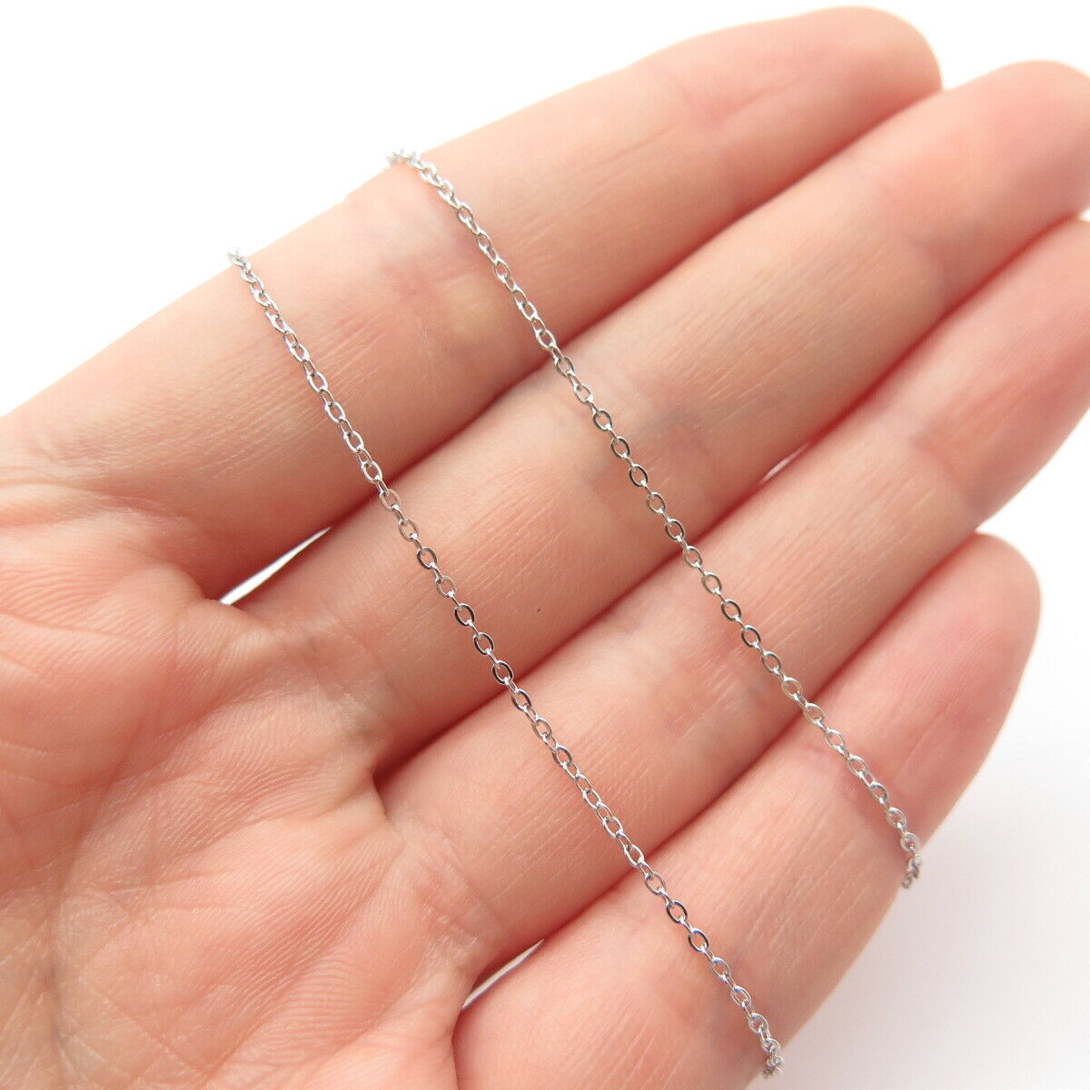 925 Sterling Silver C Z Cross  Rolo Chain Necklace 18"