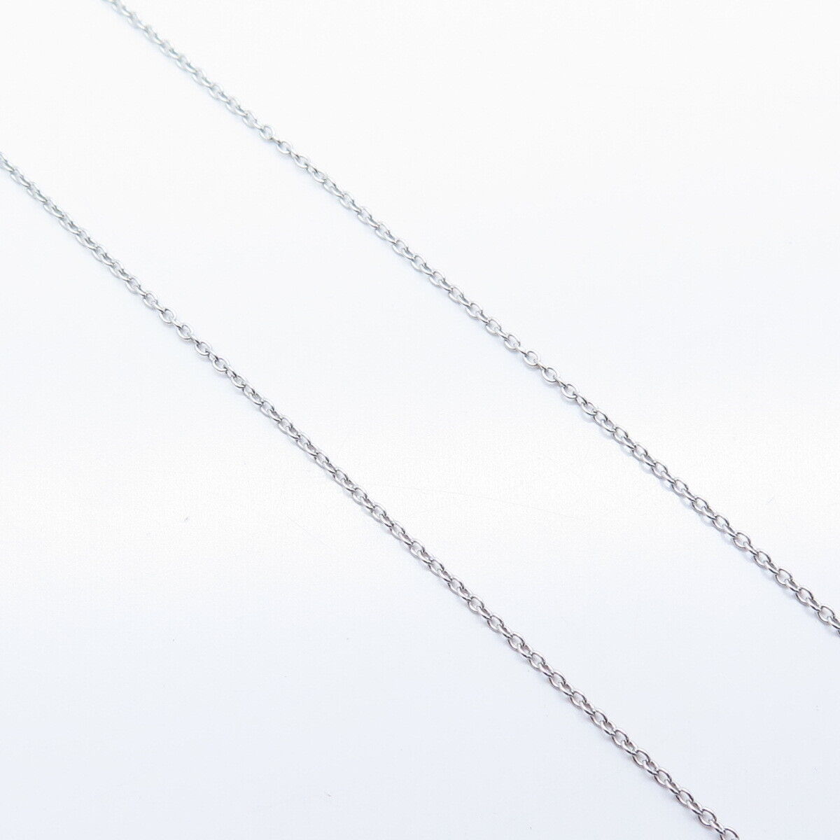 925 Sterling Silver Amethyst-Tone C Z Pendant Rolo Chain Necklace 18"