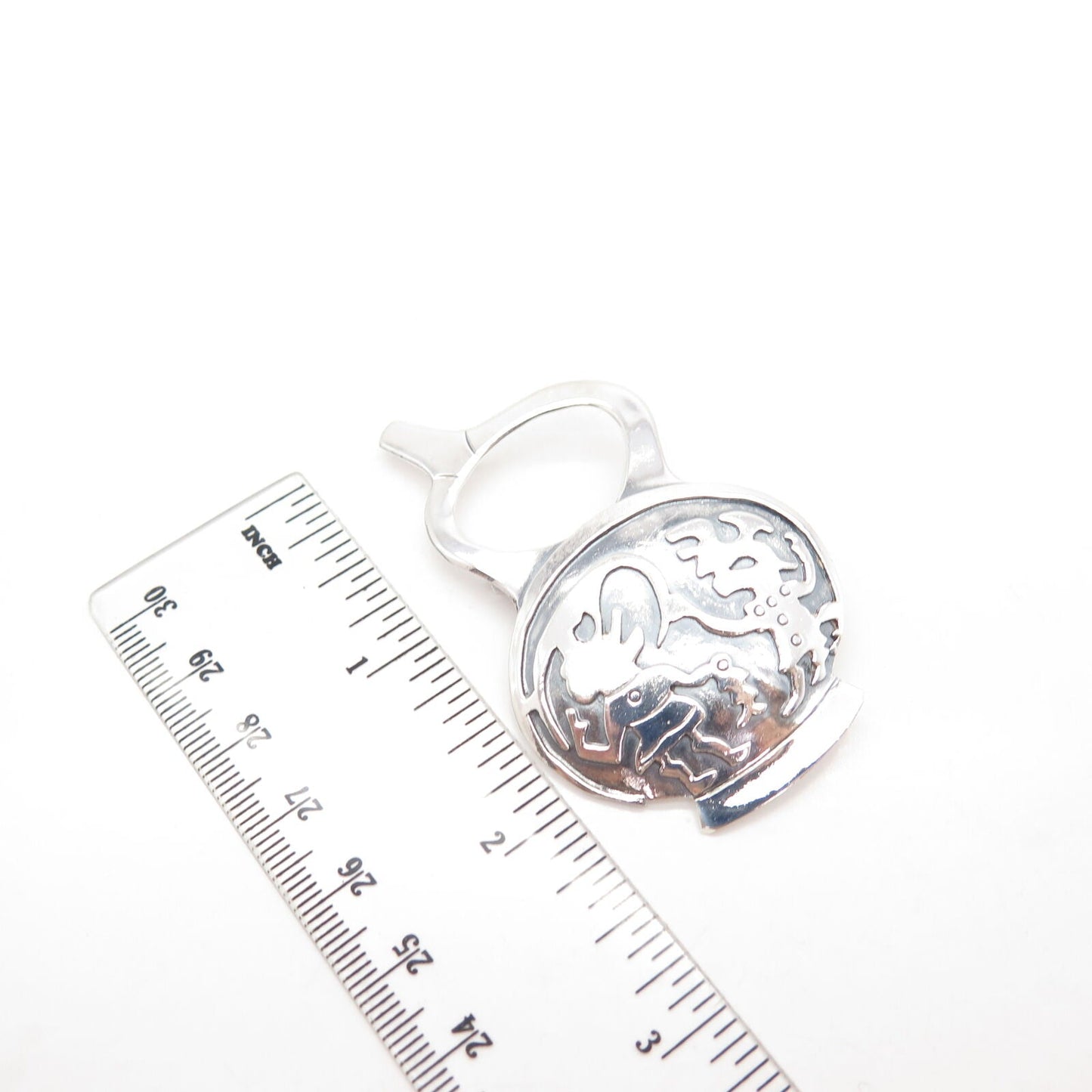 925 Sterling Silver Vintage Peru Tribal Pin Brooch