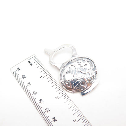 925 Sterling Silver Vintage Peru Tribal Pin Brooch