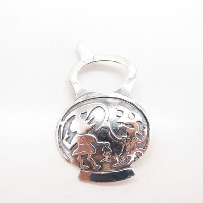 925 Sterling Silver Vintage Peru Tribal Pin Brooch