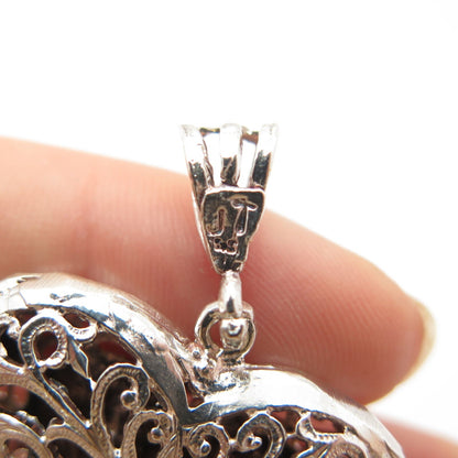 925 Sterling Silver Vintage Ornate Heart Pendant