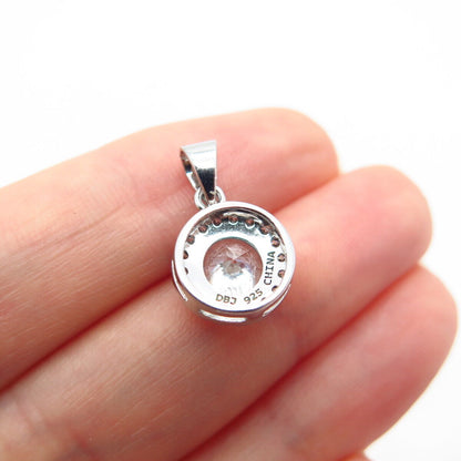 925 Sterling Silver Round-Cut C Z Pendant