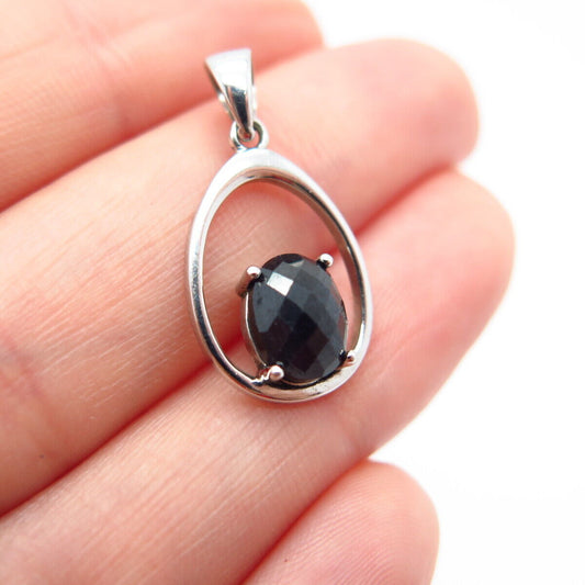 925 Sterling Silver Lab-Created Sapphire Pendant