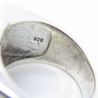 925 Sterling Silver Pave C Z Square Wide Ring Size 9.25