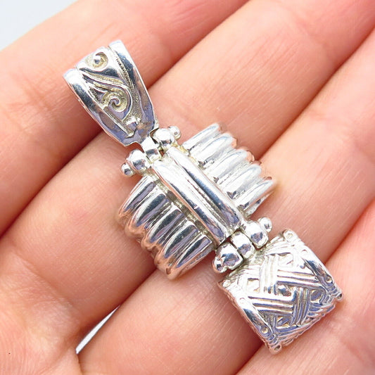 925 Sterling Silver Vintage Ornate Tribal Pendant