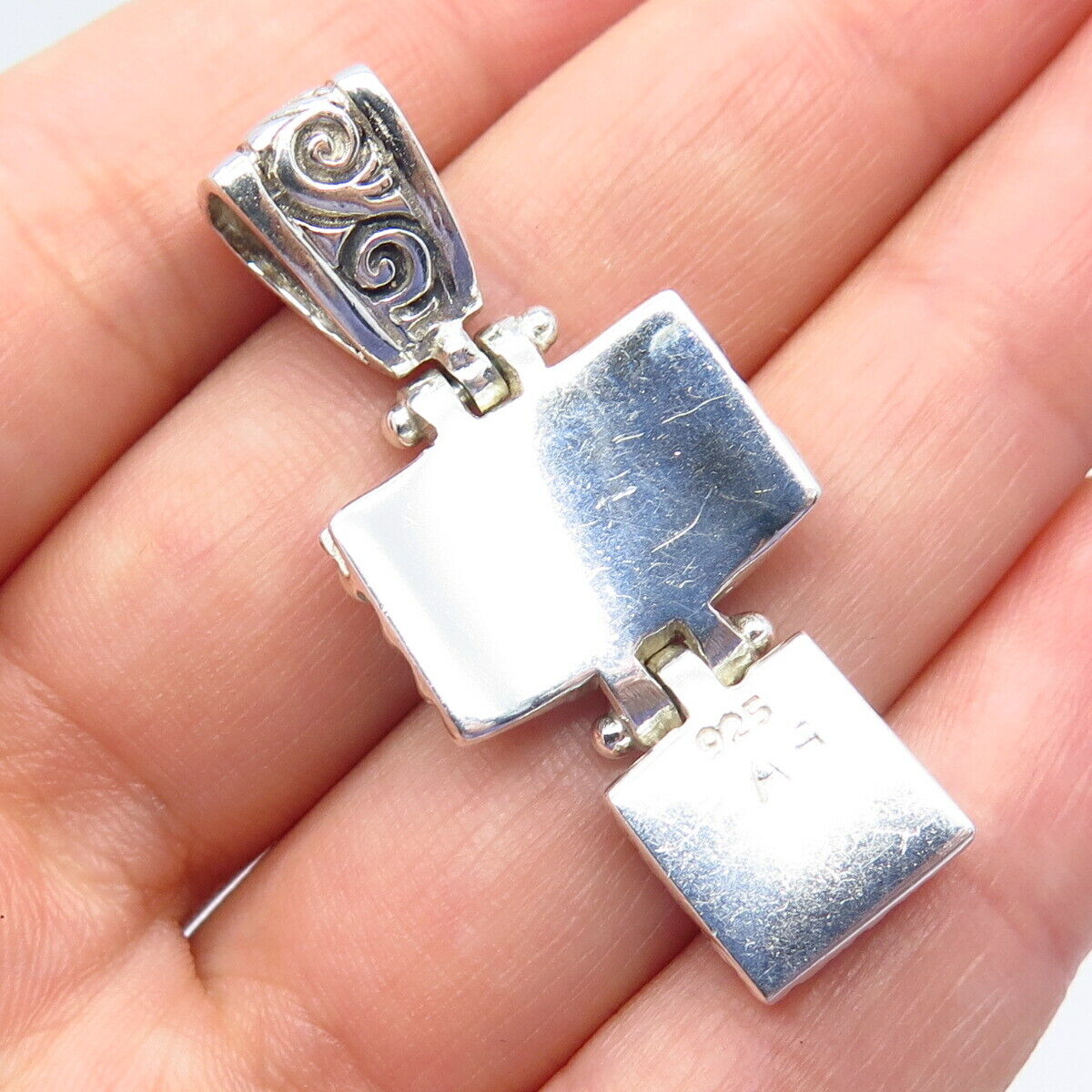 925 Sterling Silver Vintage Ornate Tribal Pendant