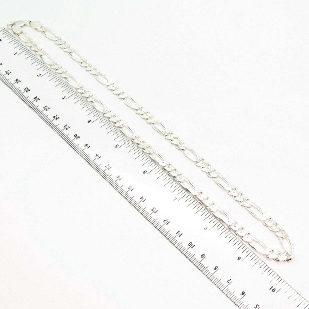 925 Sterling Silver Figaro Chain Necklace 20"