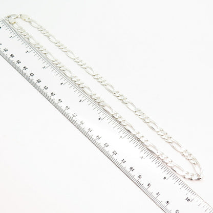 925 Sterling Silver Figaro Chain Necklace 20"