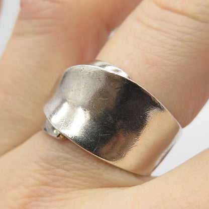 925 Sterling Silver Vintage Modernist Bypass Ring Size 7 3/4