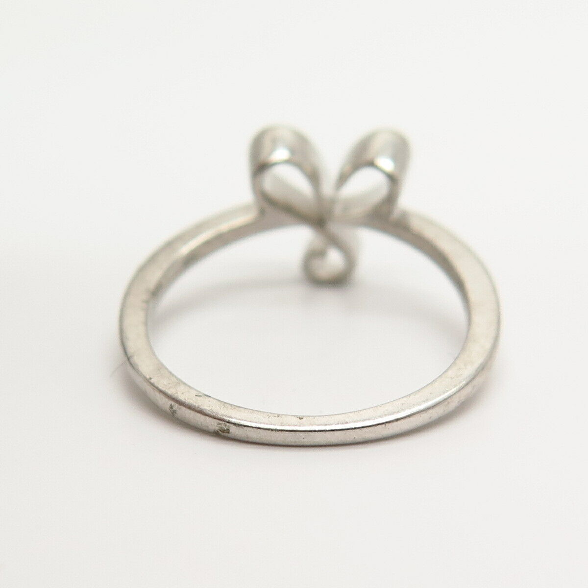 925 Sterling Silver Heart Swirl Ring Size 6.5