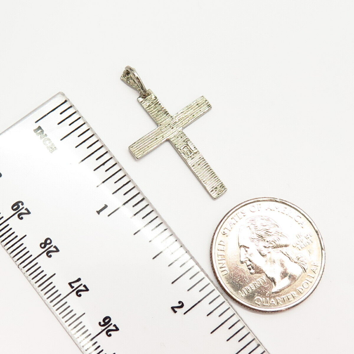 925 Sterling Silver Etched Cross Pendant